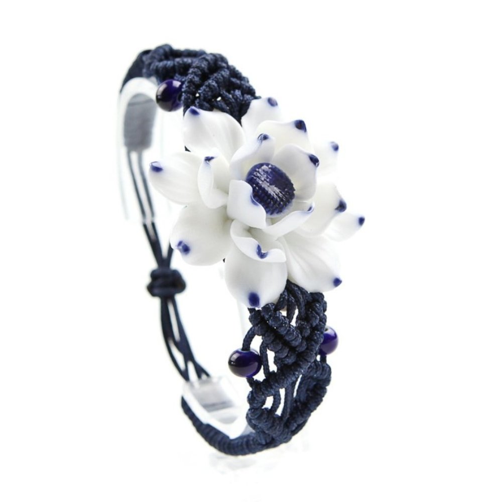 💕LAST ONE Ceramic Charm Lotus Flower Bracelet - Picture 4 of 5